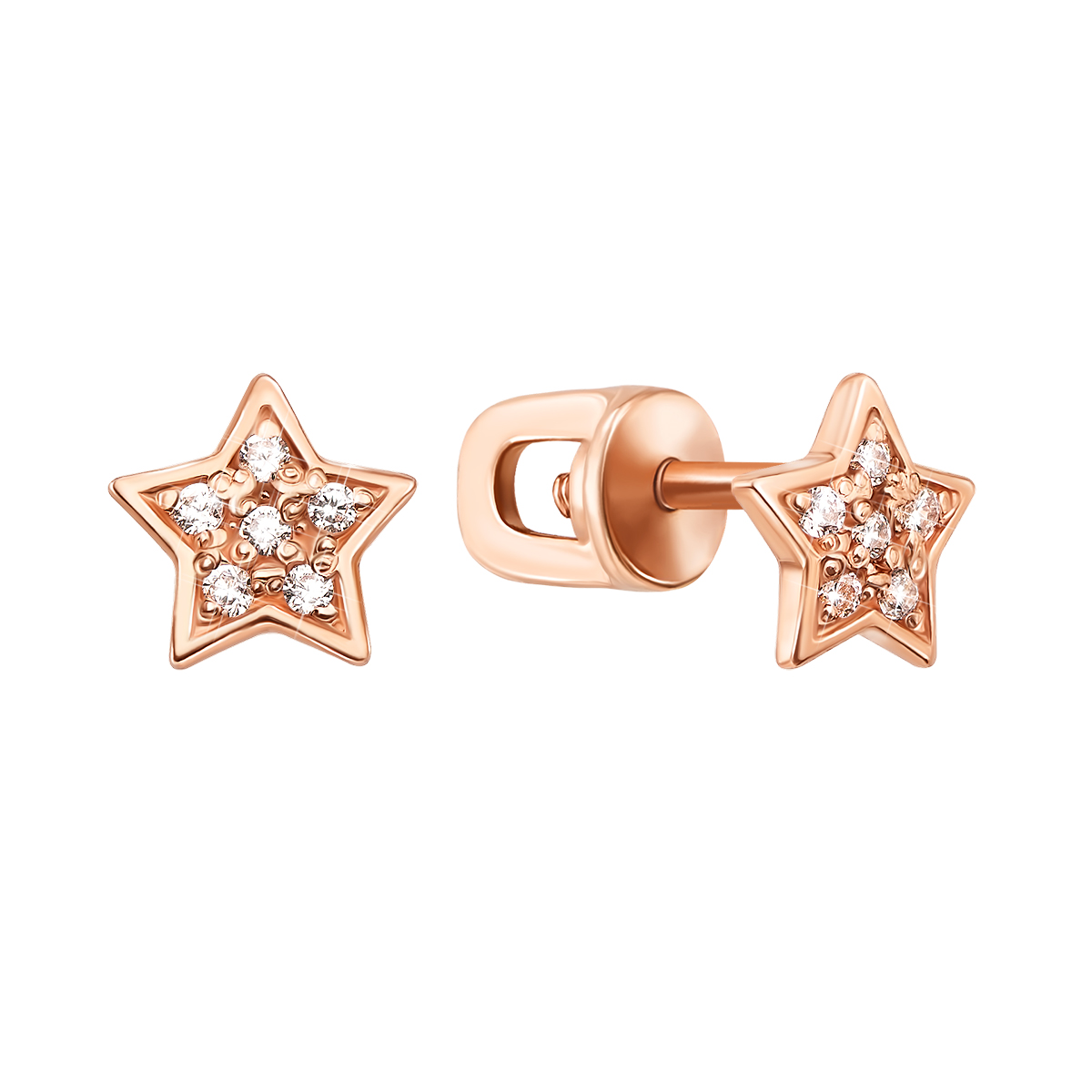 

Серьги-пуссеты из красного золота с фианитом S Zirconia 000146337