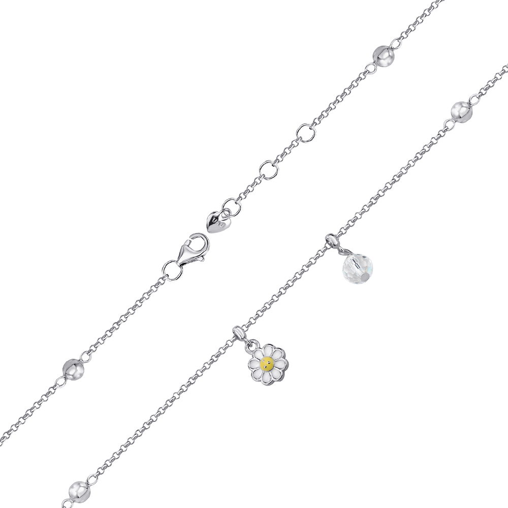 

Серебряный браслет с фианитом S Zirconia и эмалью 000145087 16 размера