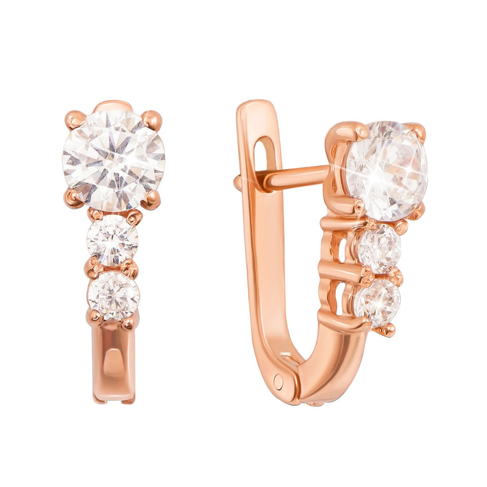 

Серьги из красного золота с фианитом S Zirconia 000129190