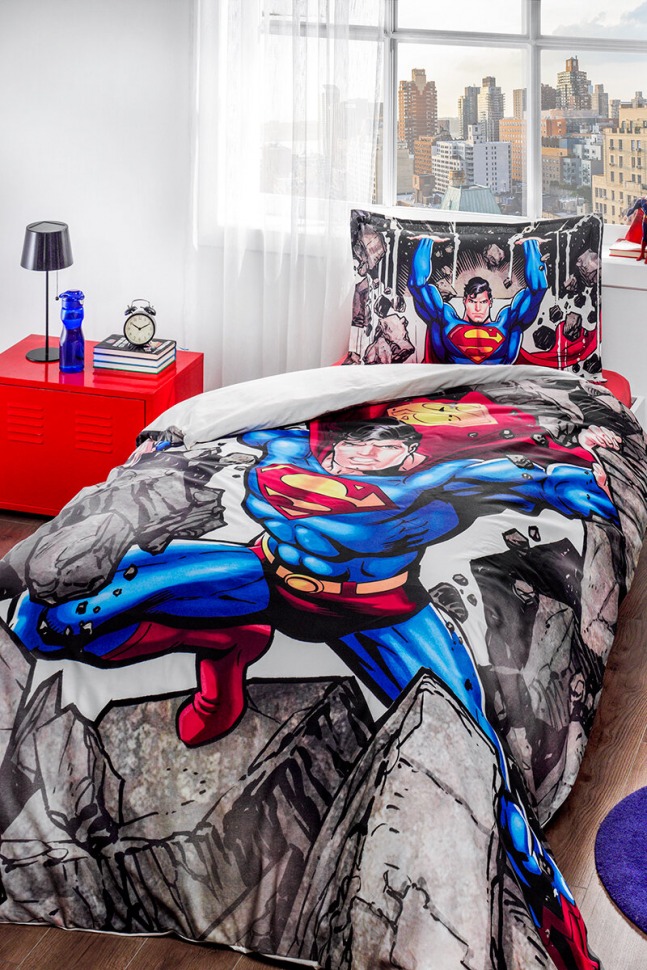 

Подростковое постельное белье ранфорс Ozdilek Superman Stone полуторный 8697353450716