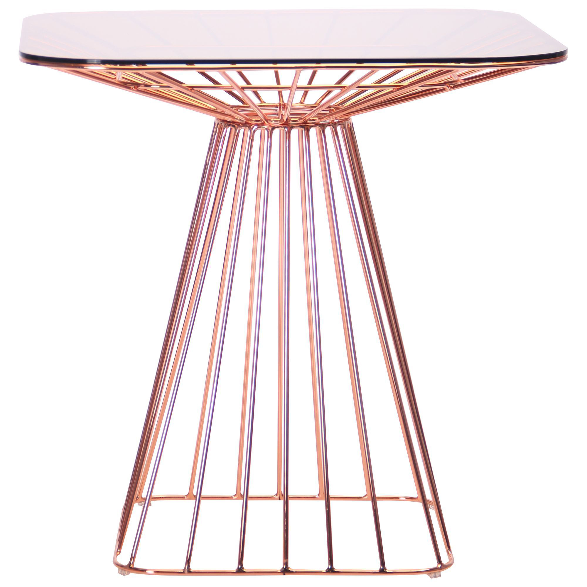 

Стол садовый металлический Birdcage Tern rose gold, glass top сталь розовый AMF