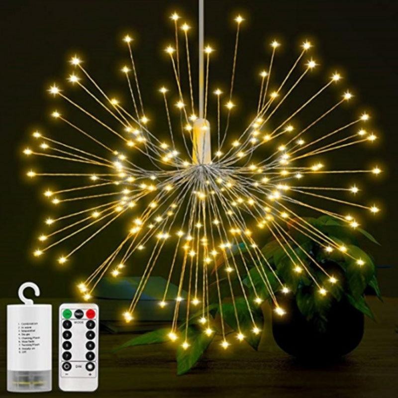 

Светодиодная праздничная гирлянда Фейерверк на батарейках 120LED с пультом
