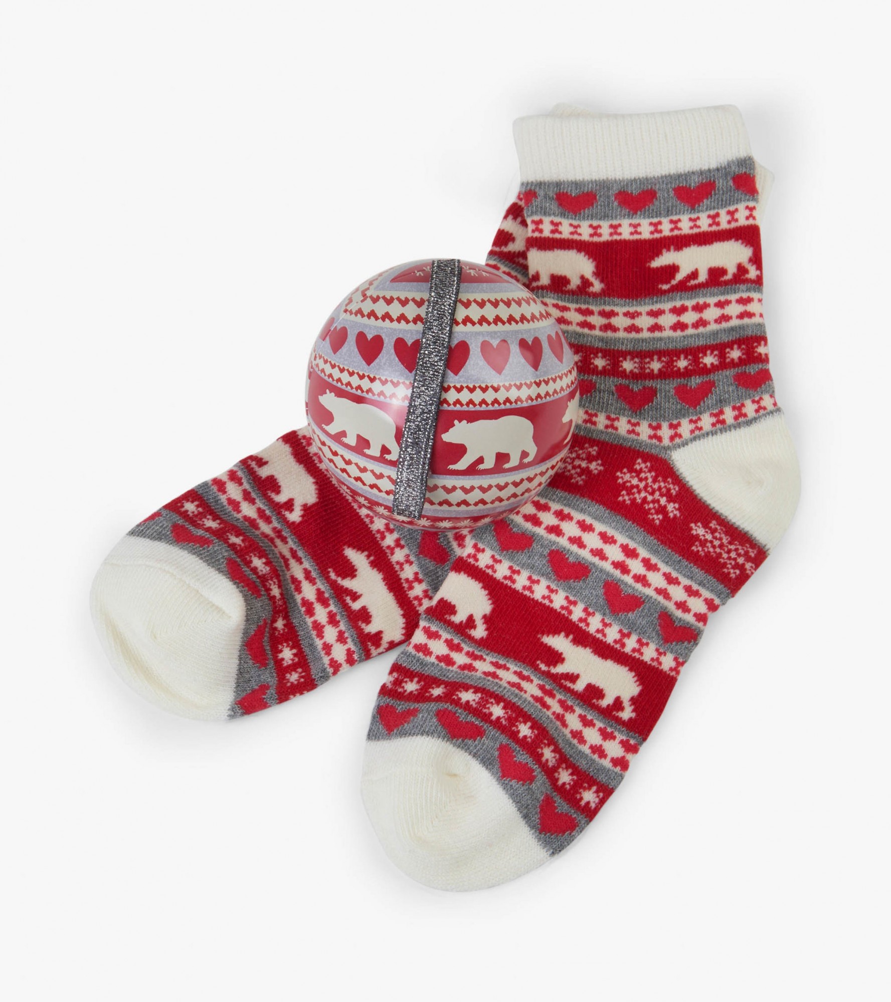

Шкарпетки Hatley в ялинковій прикрасі Fair Isle Bear червоний O/S