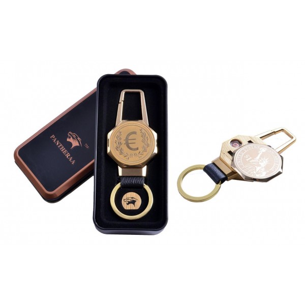 

USB зажигалка в подарочной металлической коробке (брелок + фонарик) 4687C-1