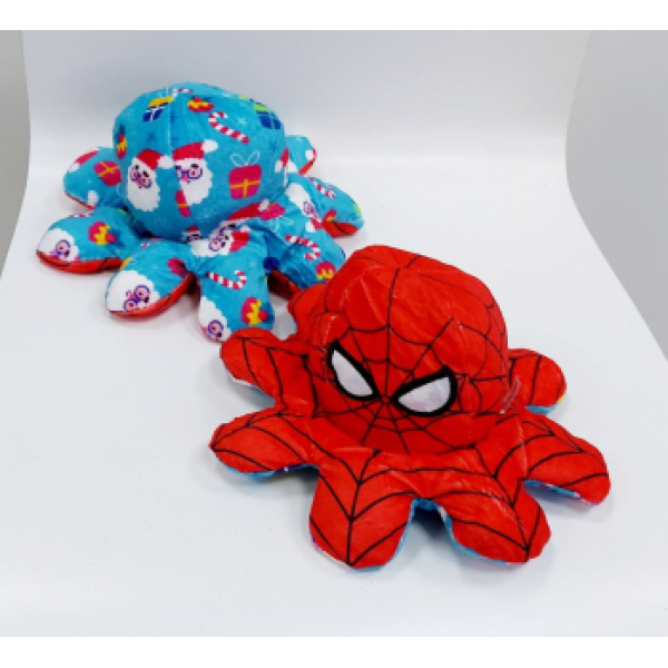

Мягкая игрушка осьминог Spider man перевертыш двусторонний «веселый + грустный», большой Спайдер мен новогодний