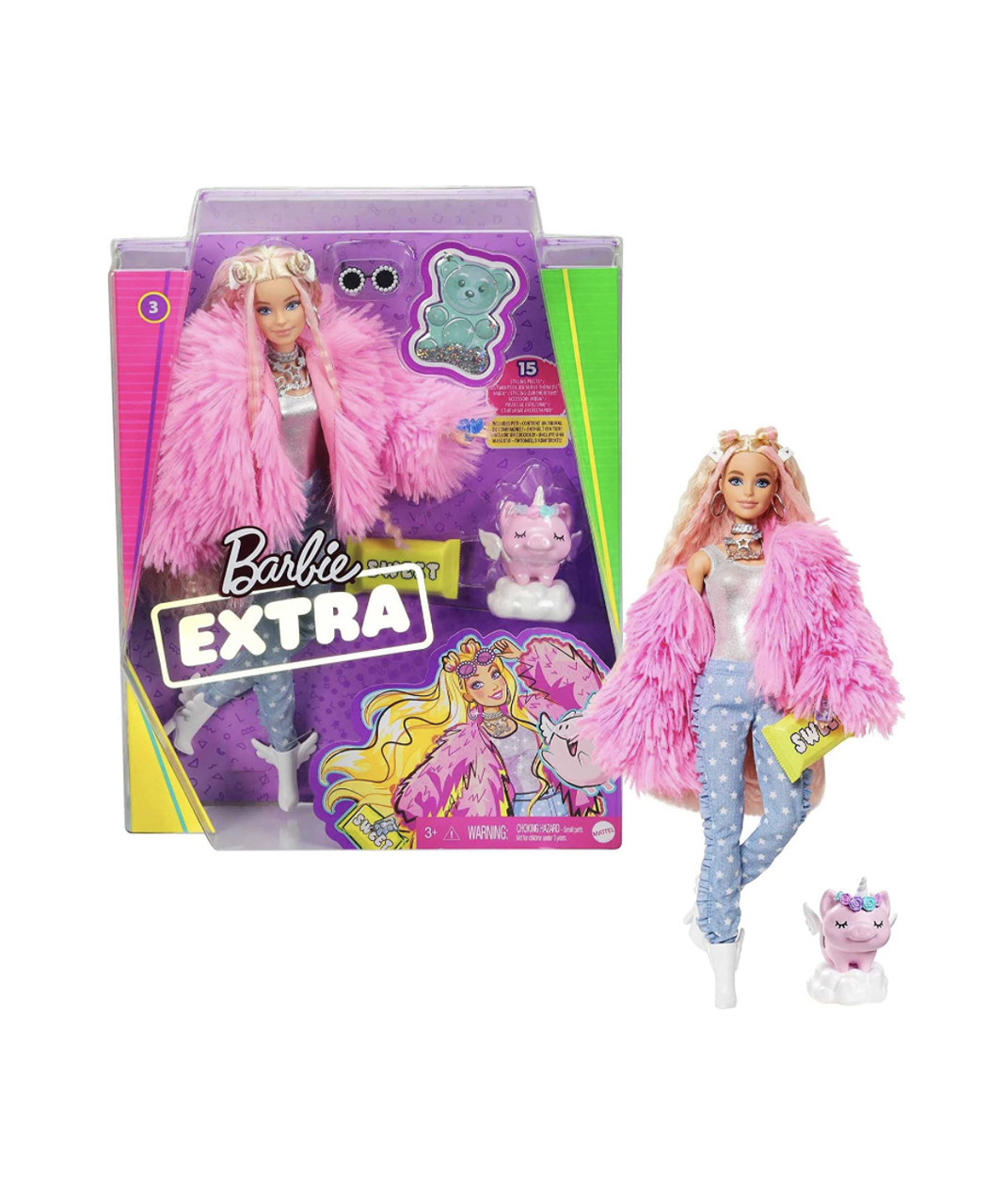 

Кукла Barbie Extra Doll #3 in Pink Барби Экстра #3