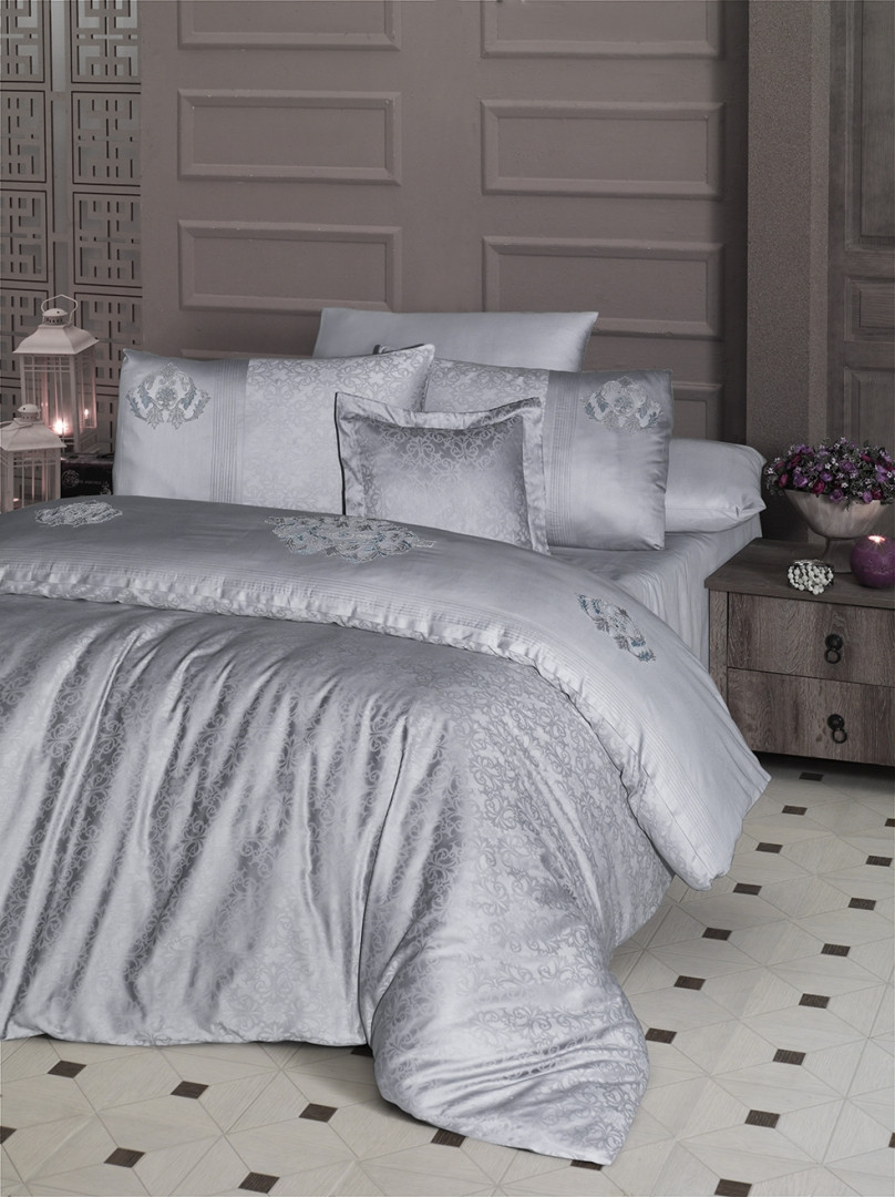 

Постельное белье First Choice. VIP Moonlight сатин Mirabel Gri-Евро
