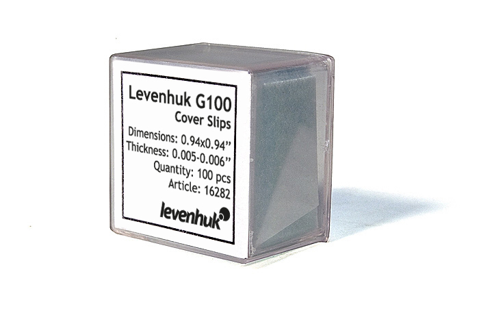 

Стекла покровные Levenhuk G100, 100 шт., Levenhuk, 16282