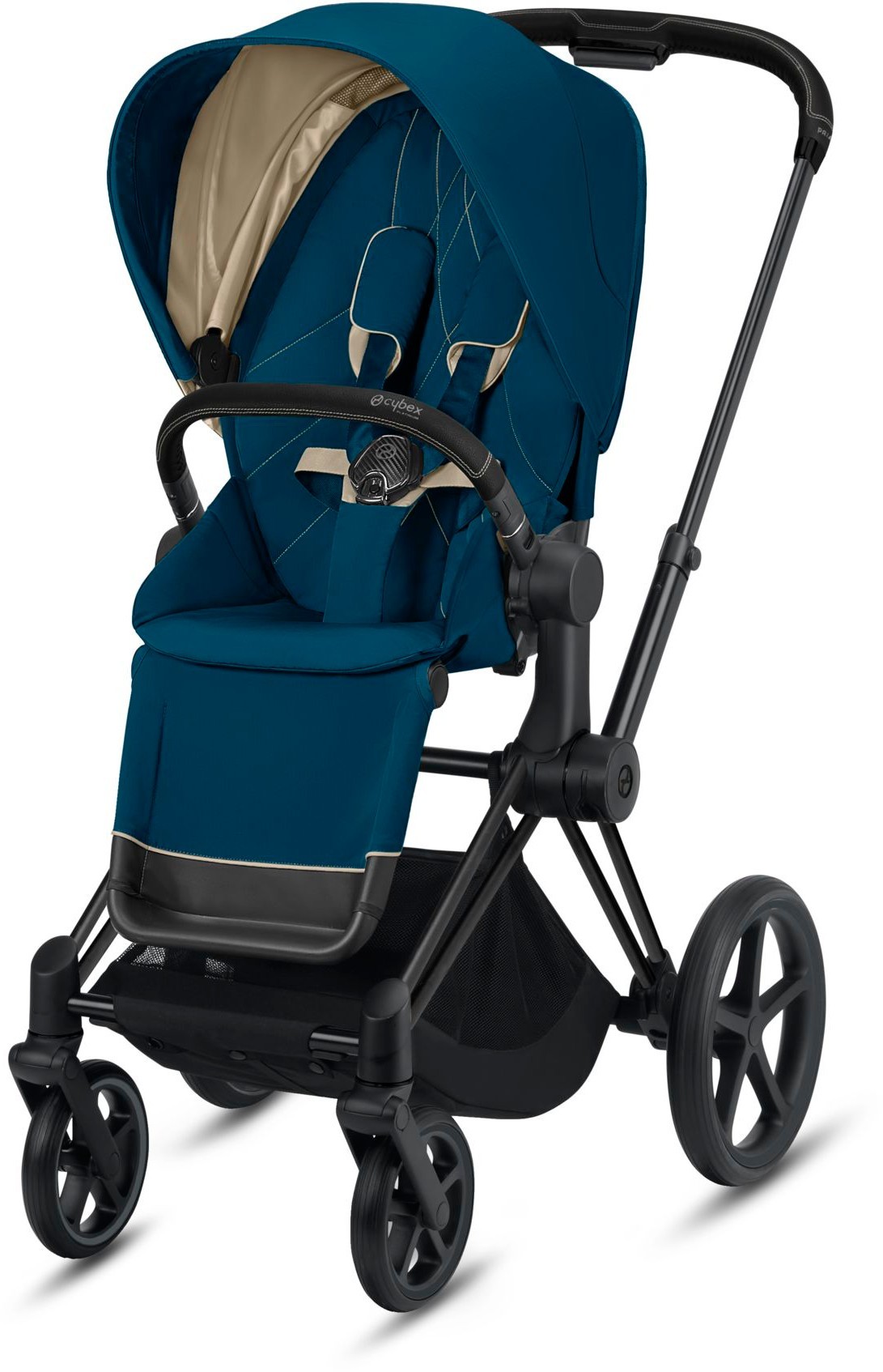 

Прогулочная коляска Cybex e-Priam Mountain Blue шасси Matt Black