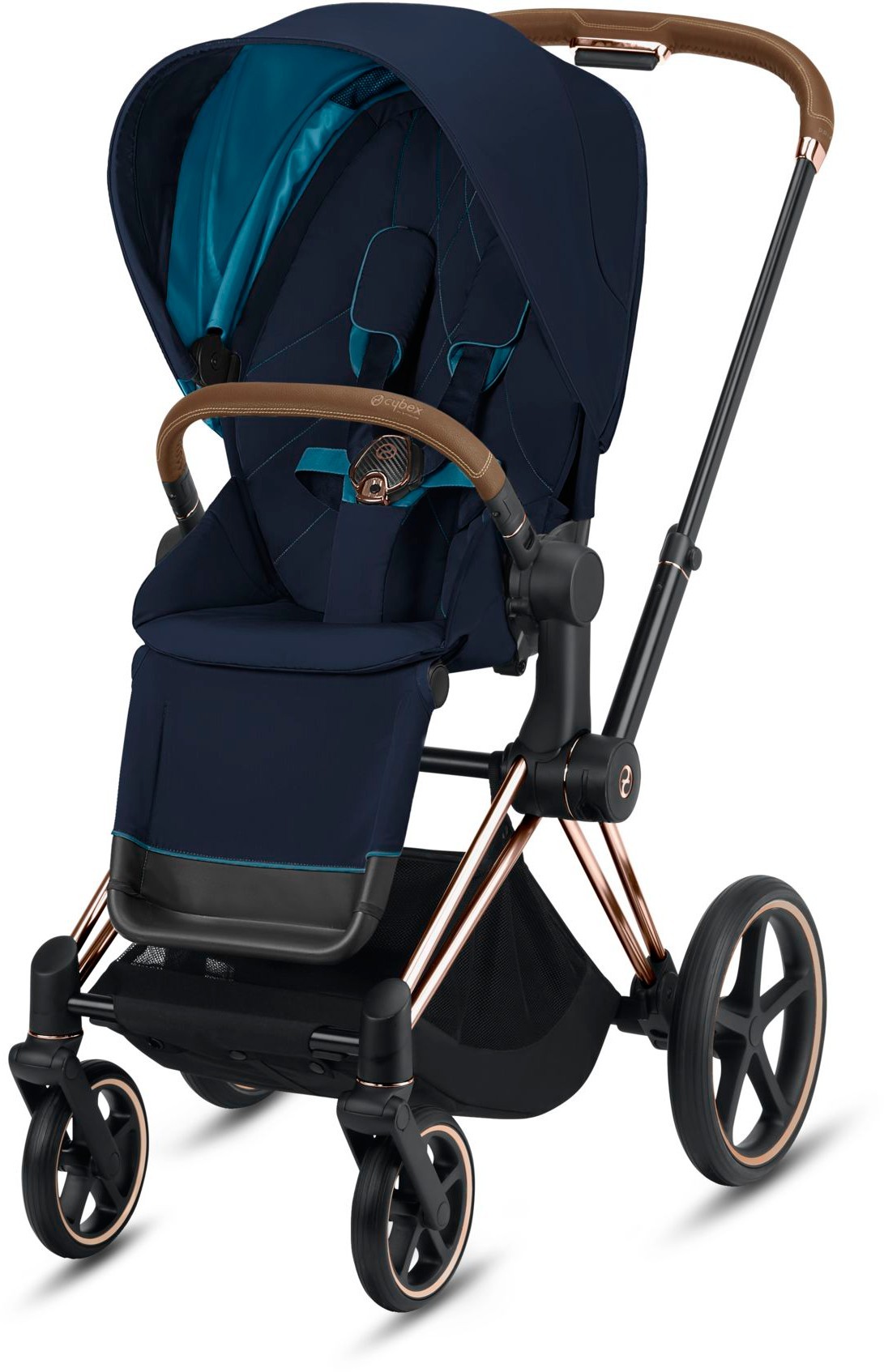 

Прогулочная коляска Cybex e-Priam Nautical Blue шасси Rose Gold