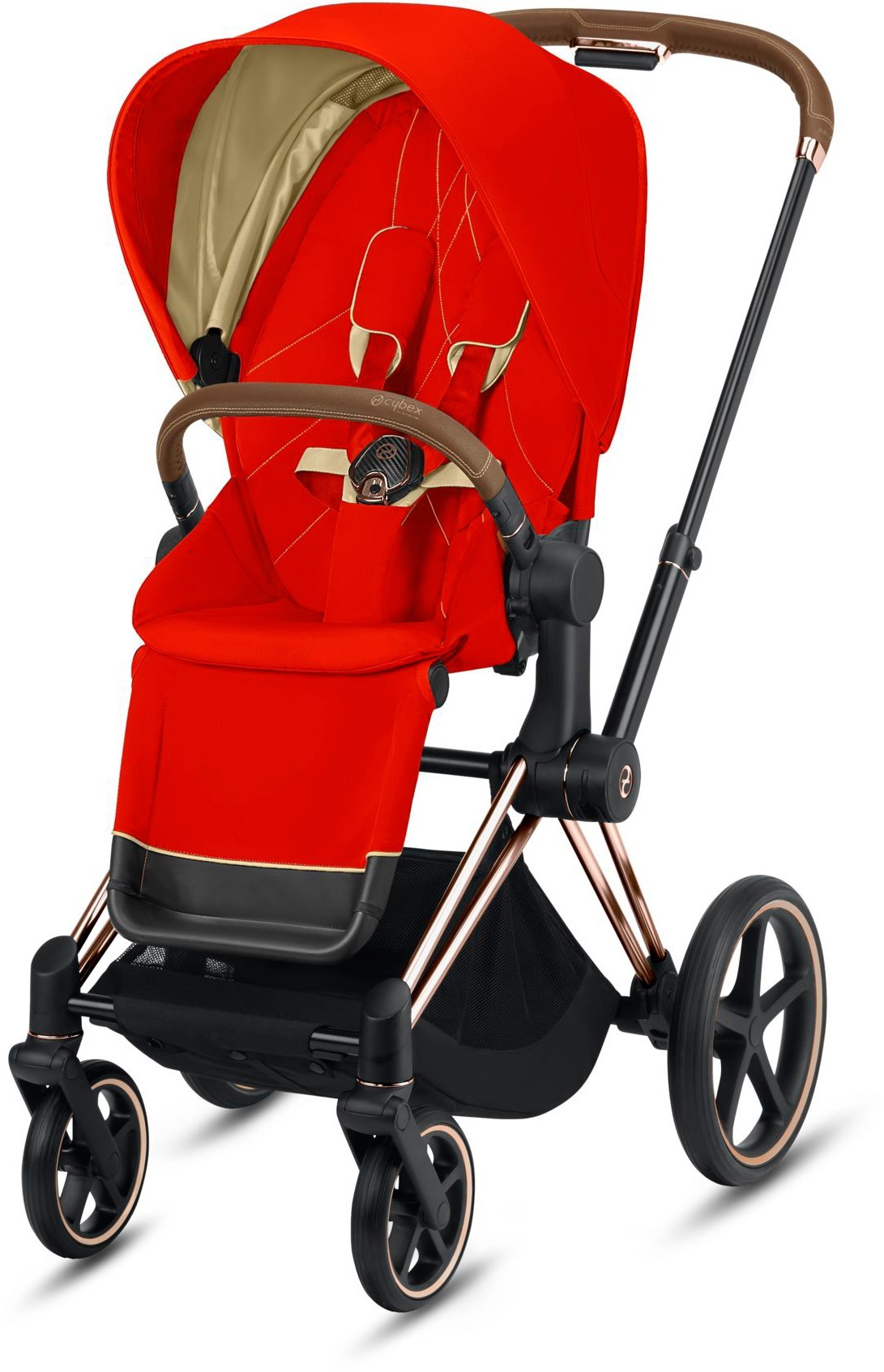 

Прогулочная коляска Cybex e-Priam Autumn Gold шасси Rose Gold