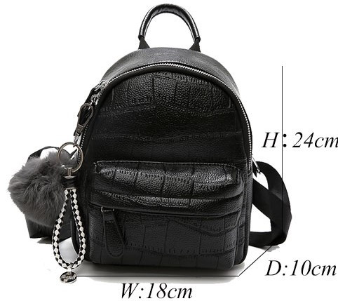 

Мини рюкзак с меховым брелком Luxy Moon черный