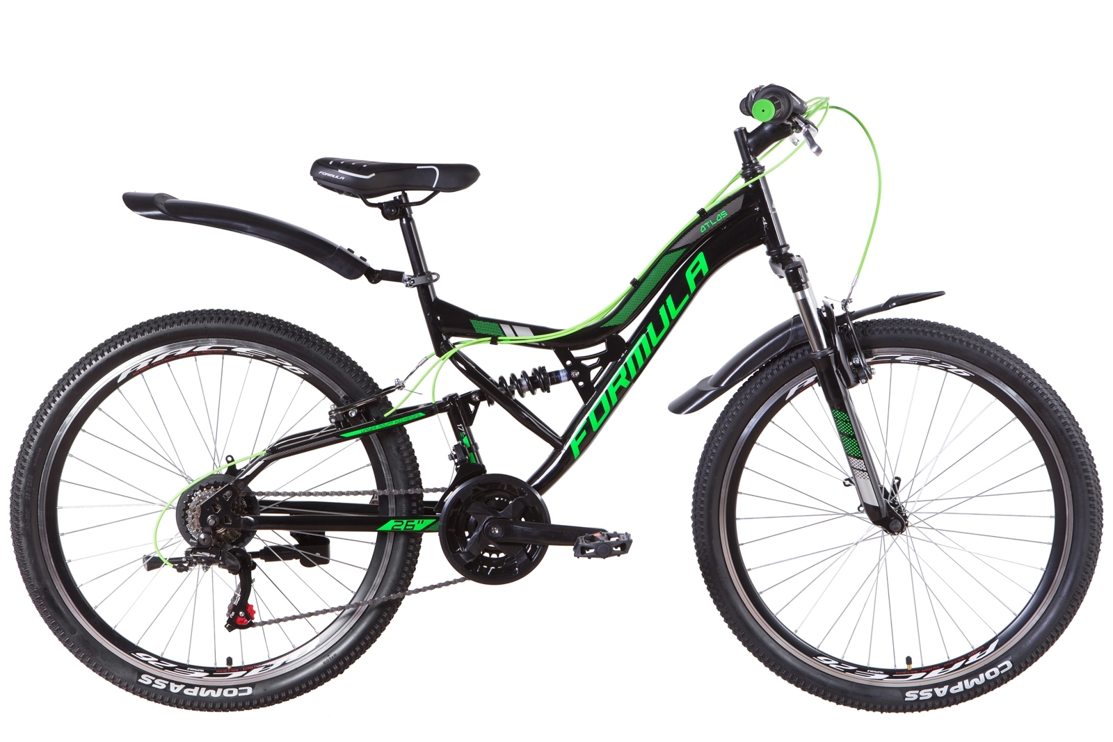 

Велосипед 26" Formula ATLAS 2021 (черно-зеленый с серым) Formula OPS-FR-26-452