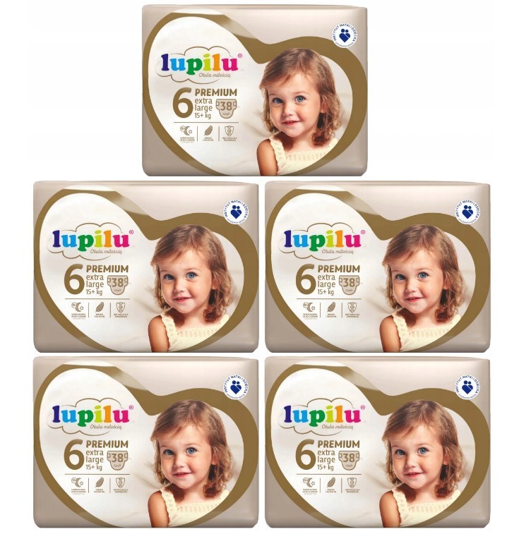 

Підгузники Lupilu Premium Extra large Розмір 6, Вага 15+ кг, 190 шт