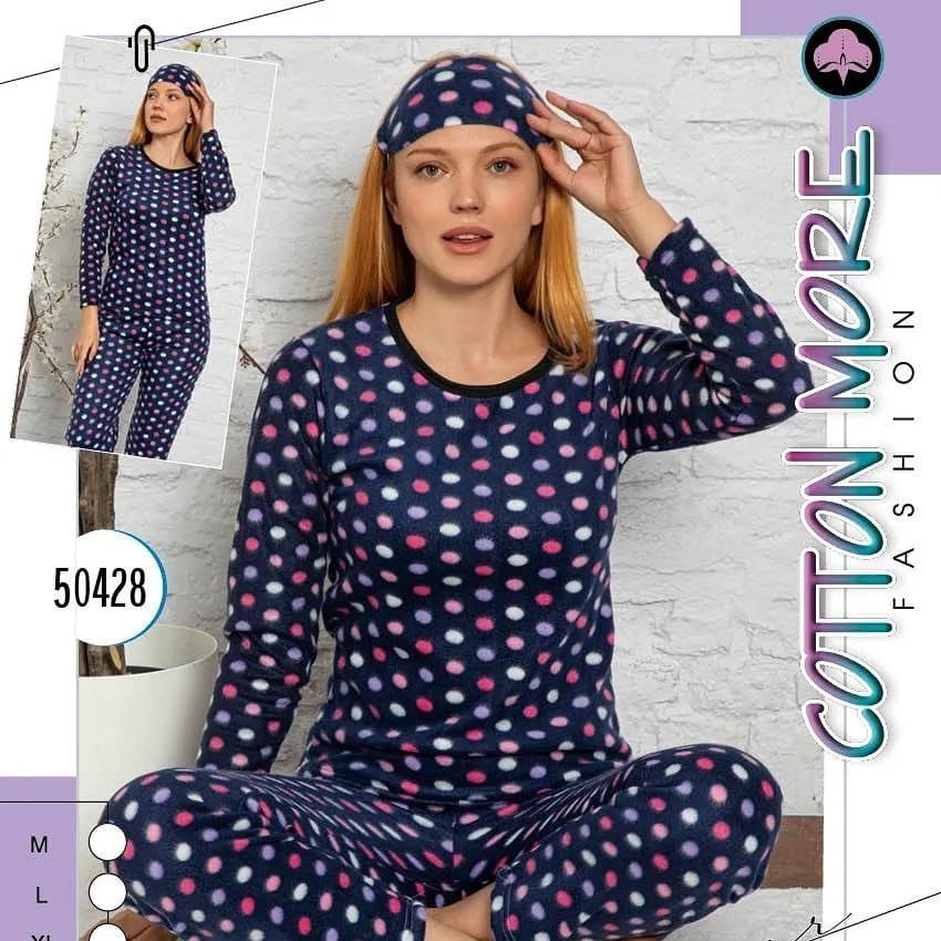 

Жіноча байкова піжама / Жіноча флісова піжама штани і кофта Cotton More 2XL 50428