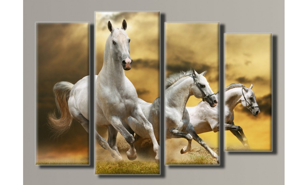 

Модульная картина на холсте "Лошади" для интерьера Holstart 59,5х88 см