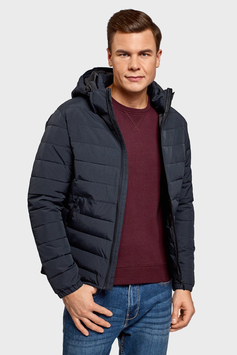 

Мужская темно-синяя куртка Oodji XXL 1B112036M/49421N/7900N