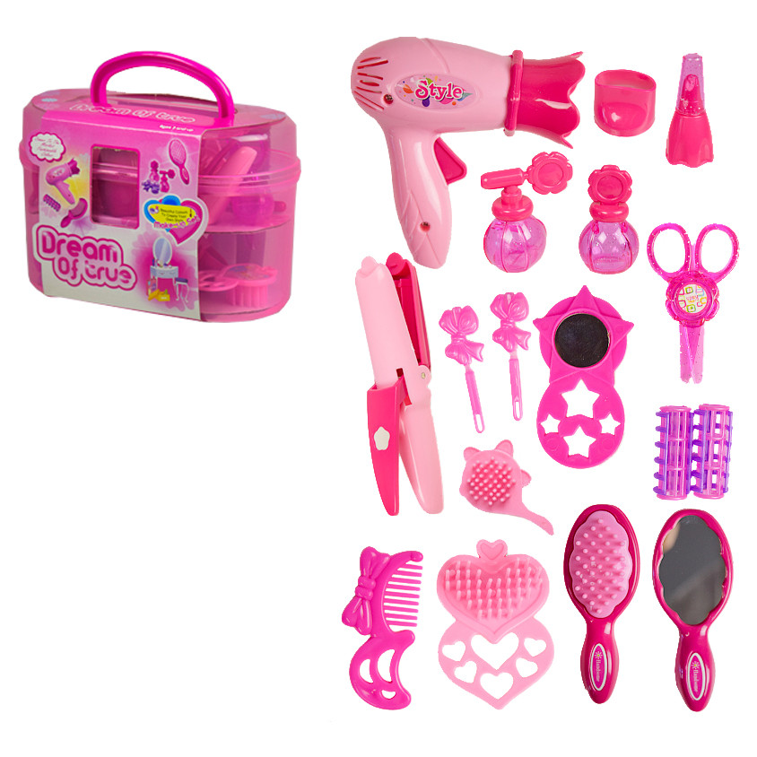 

Детский игровой набор Парикмахер A-Toys 1212A с аксессуарами розовый фен (20520003)
