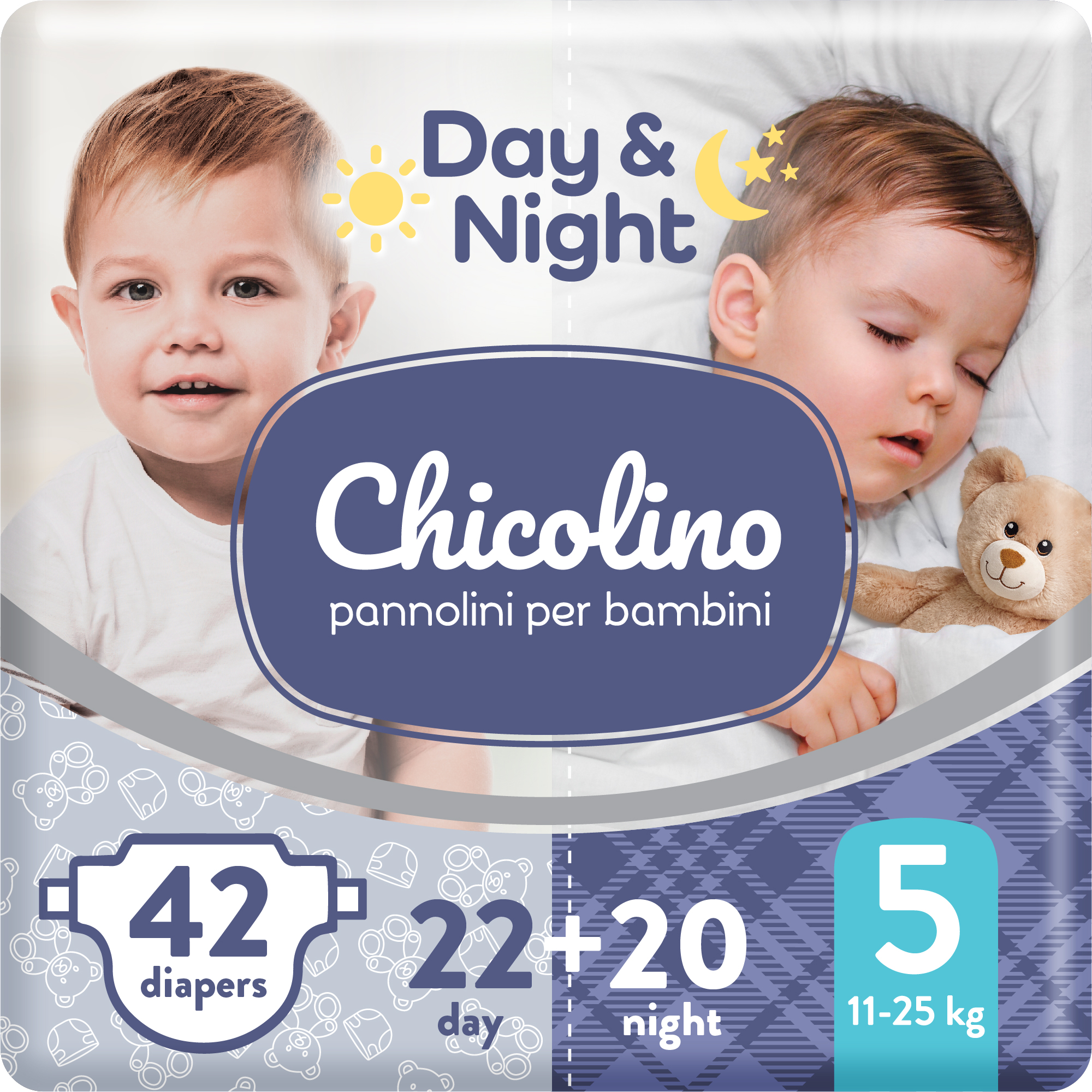 

Подгузники Chicolino Combi Small + Night Small 11-25 кг 42 шт (4823098411734)