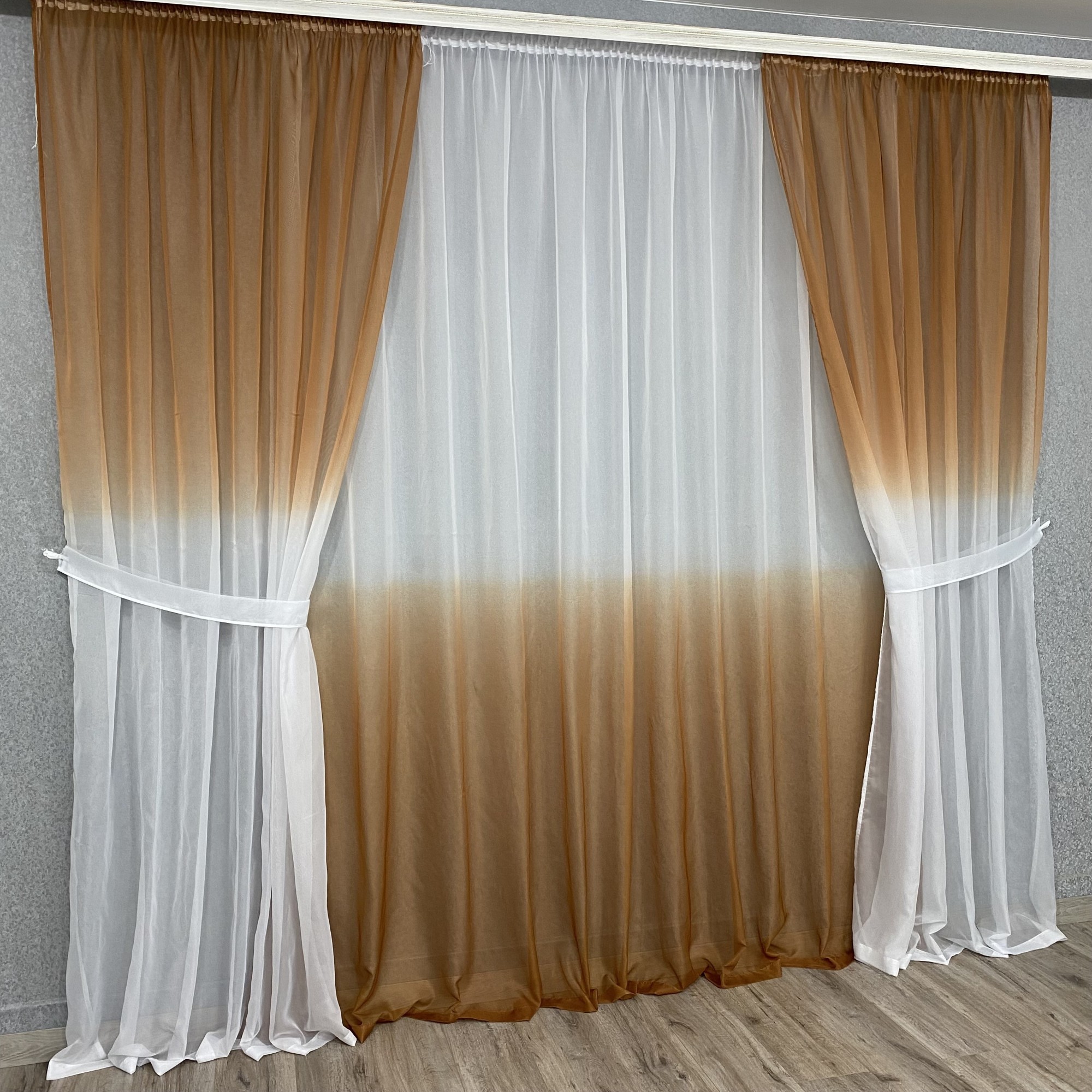 

Готовая тюль TG Home Амбре шифон №423 коричневый