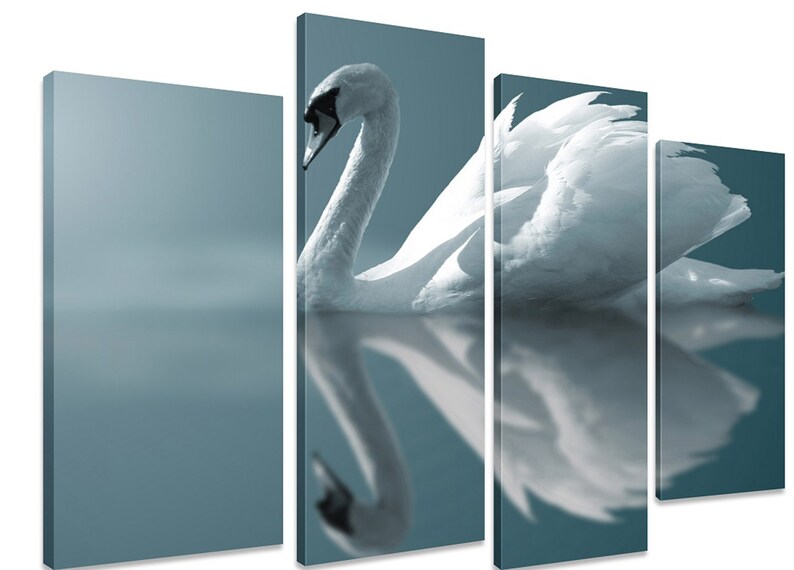 

Модульная картина на холсте из четырех частей Птица Утонченный лебедь 89x56 см