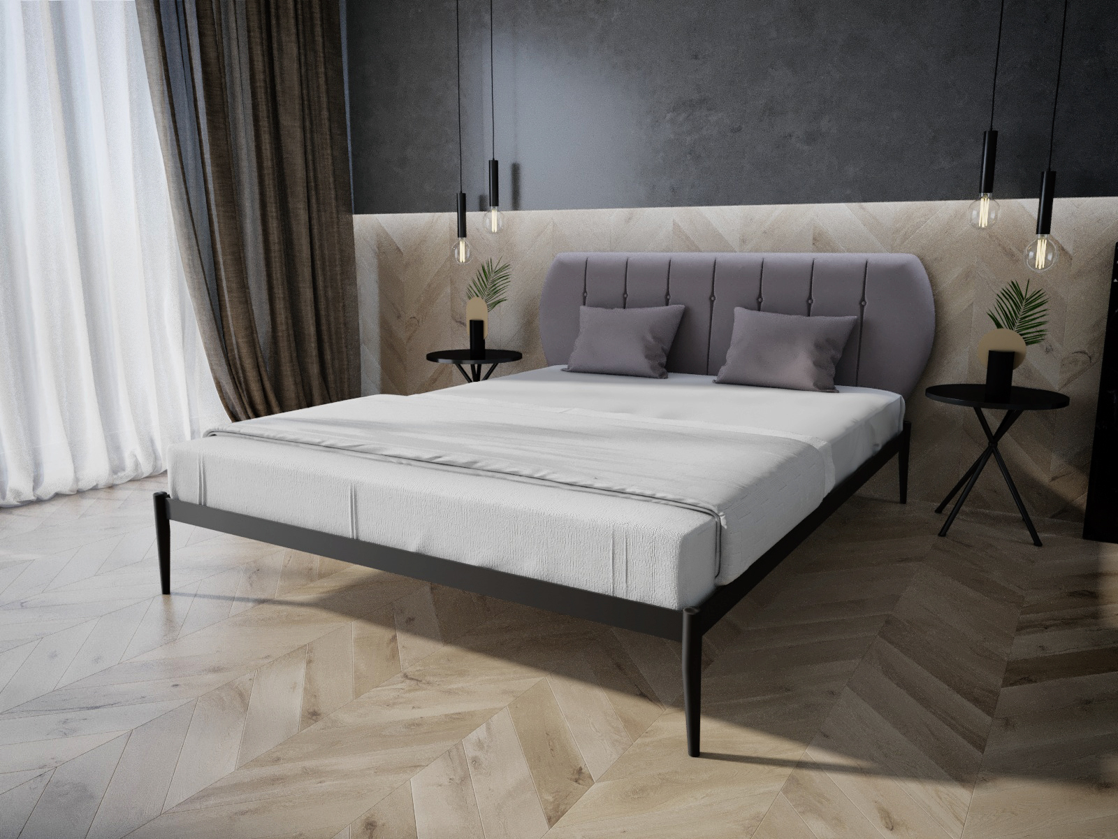 

Кровать MELBI Бьянка 01 Двуспальная 160*200 см Черный (КМ-009-02-6чер)