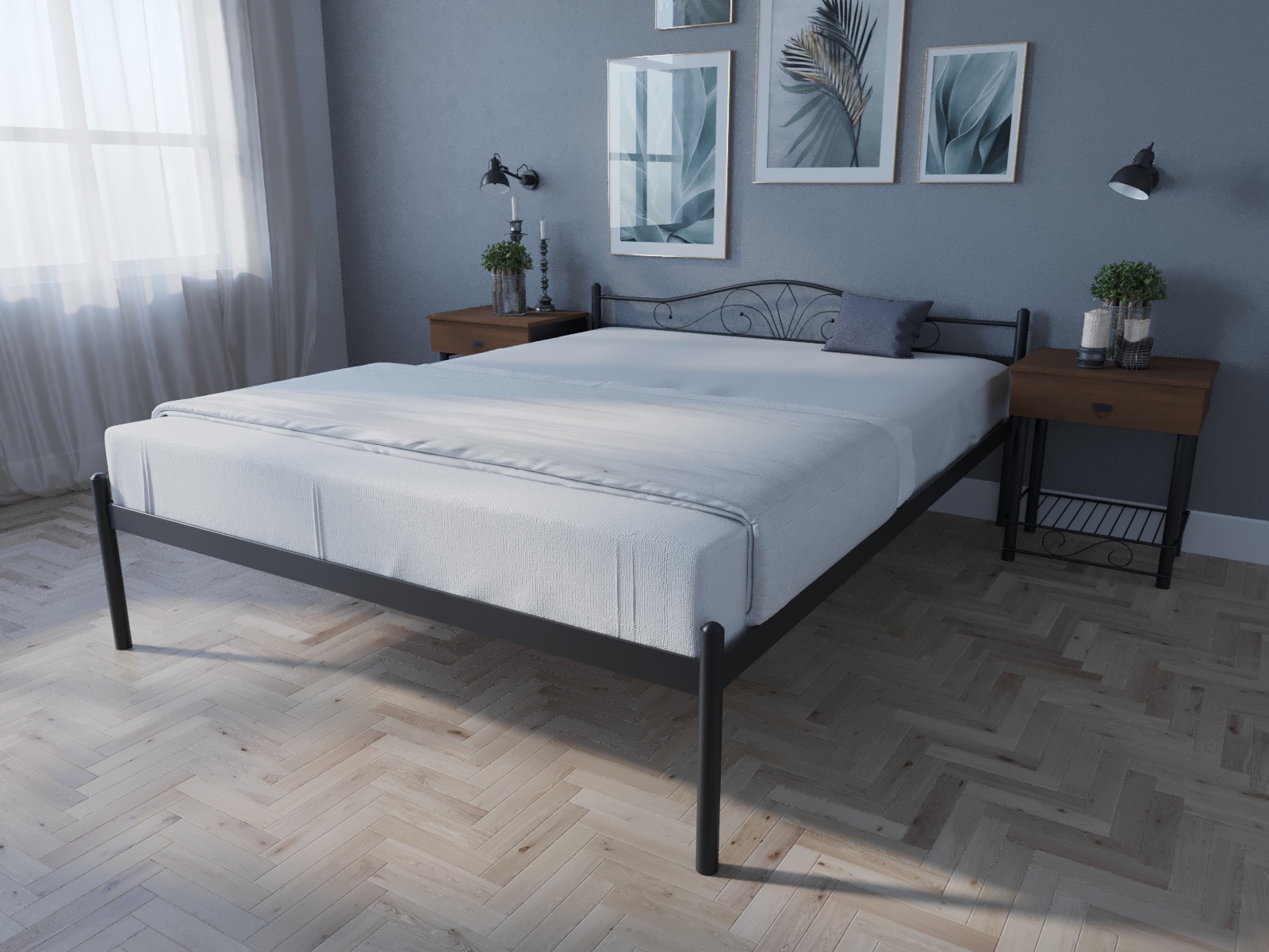 

Кровать MELBI Лара Двуспальная 120х200 см Черный