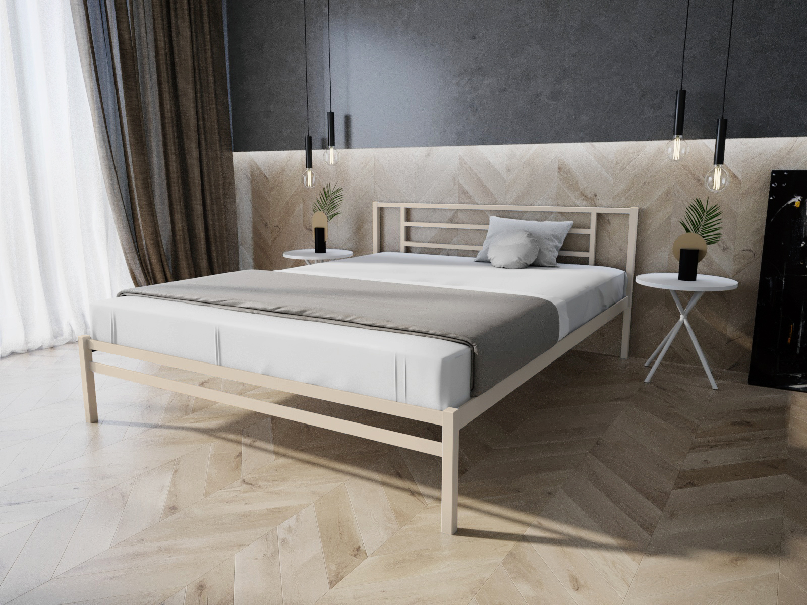 

Кровать MELBI Берта Двуспальная 120х190 см Бежевый