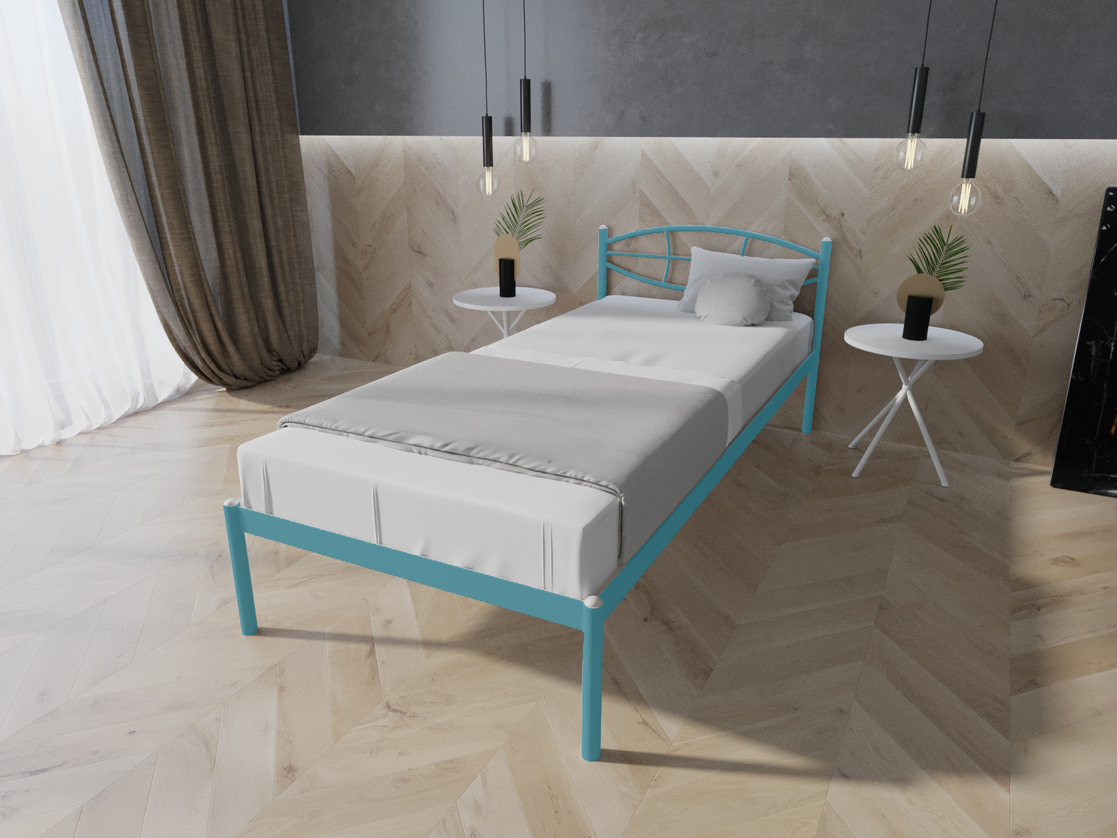 

Кровать MELBI Лаура Односпальная 90х200 см Бирюзовый