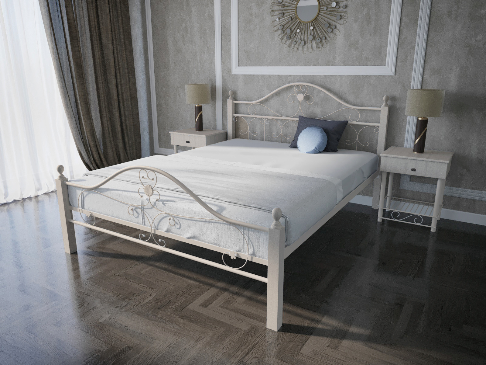 

Кровать MELBI Патриция Вуд Двуспальная 180*200 см Бежевый (КМ-001-02-8беж)