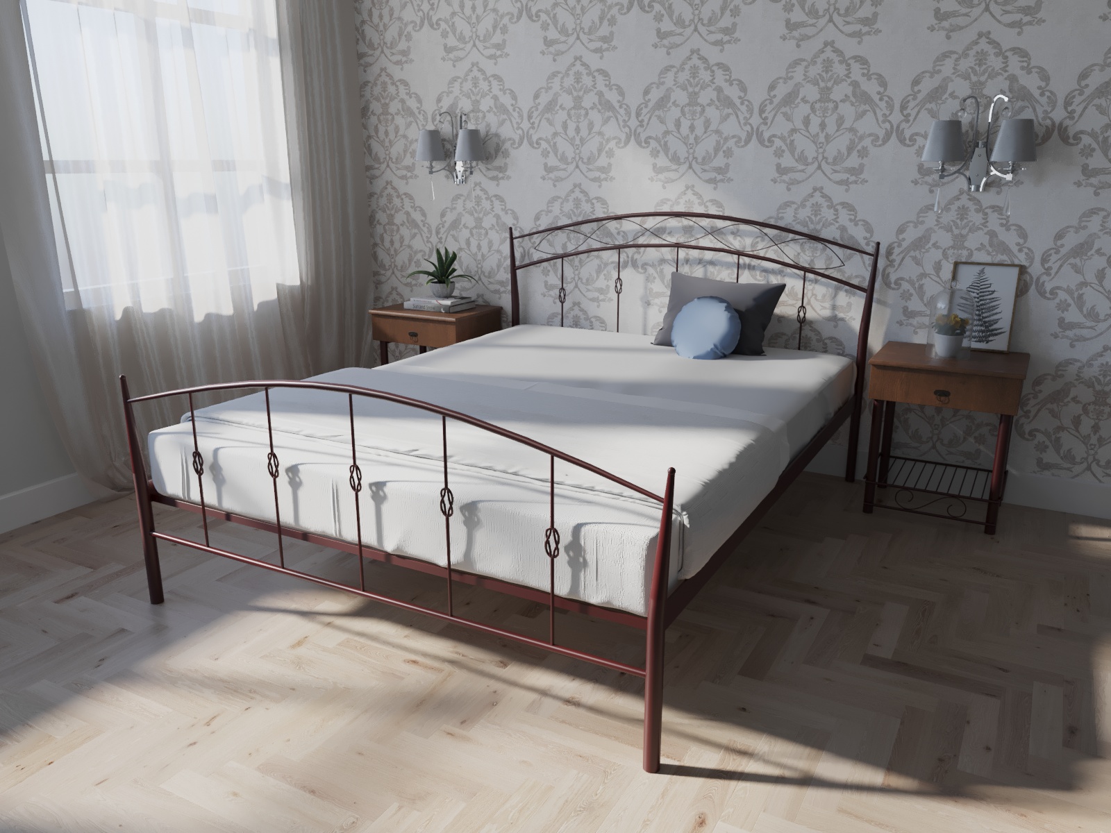 

Кровать MELBI Летиция Двуспальная 120*200 см Бордовый лак (КМ-007-01-6бор)