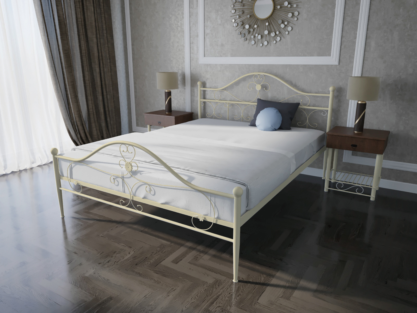 

Кровать MELBI Патриция Двуспальная 140*200 см Бежевый (КМ-002-02-4беж)