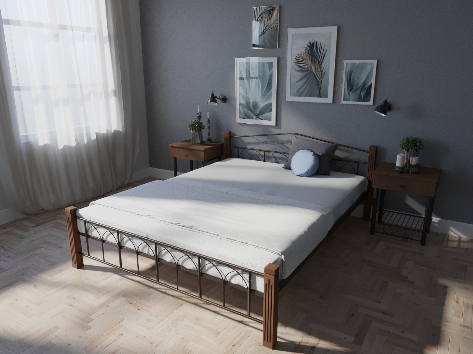 

Кровать MELBI Элизабет Двуспальная 180*200 см Коричневый (КМ-005-02-6кор)