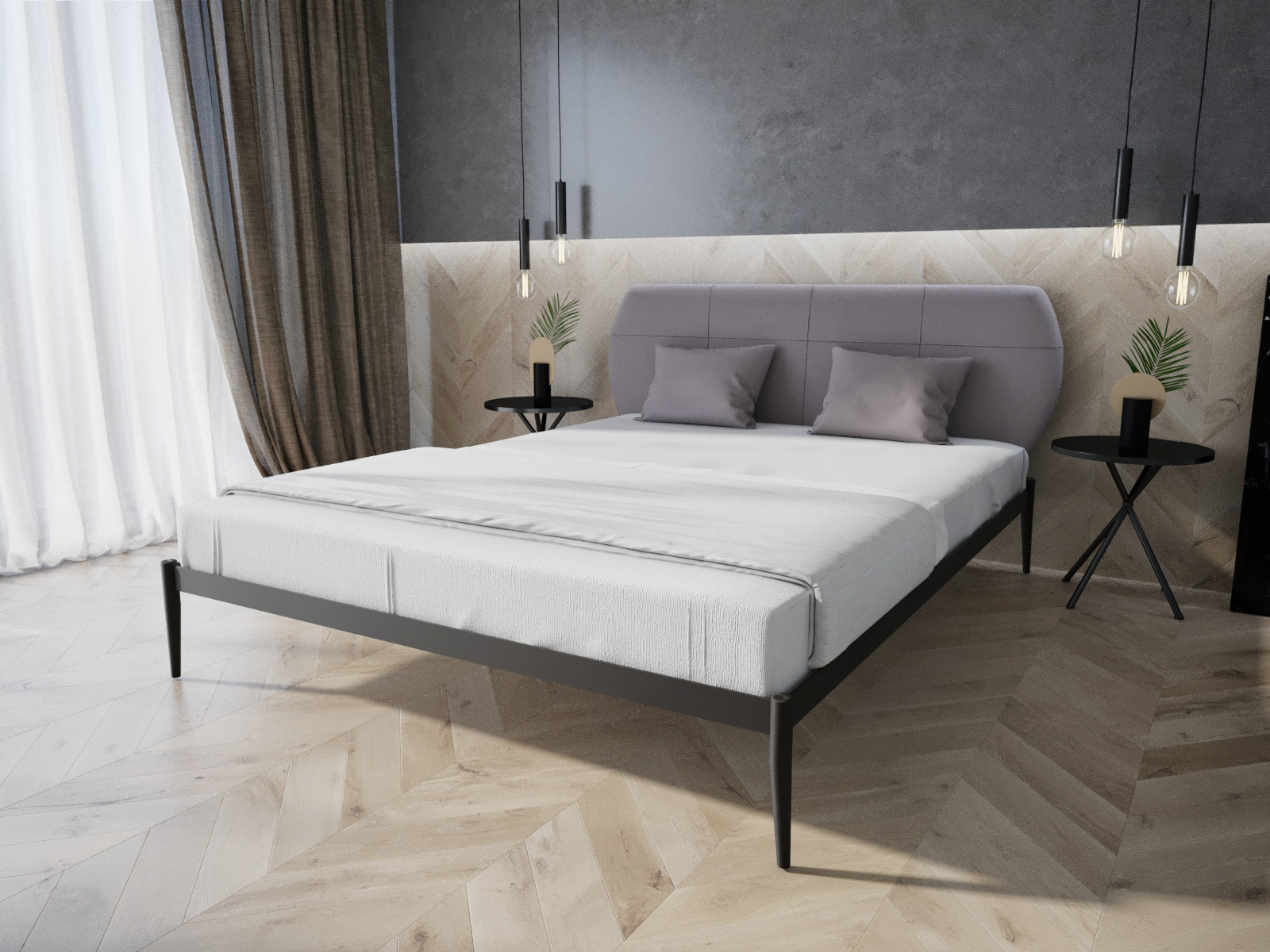 

Кровать MELBI Бьянка 02 Двуспальная 160*200 см Черный (КМ-010-02-6чер)