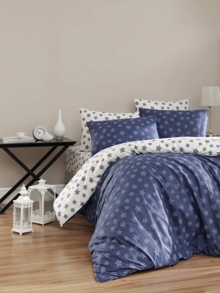 

Постельное белье de luxe ранфорс First Choice Light lacivert евро m016423