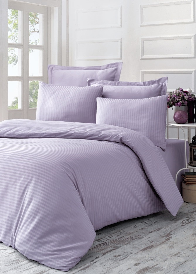 

Постельное белье Victoria Stripe Sateen Line сиреневый евро 2200000541116