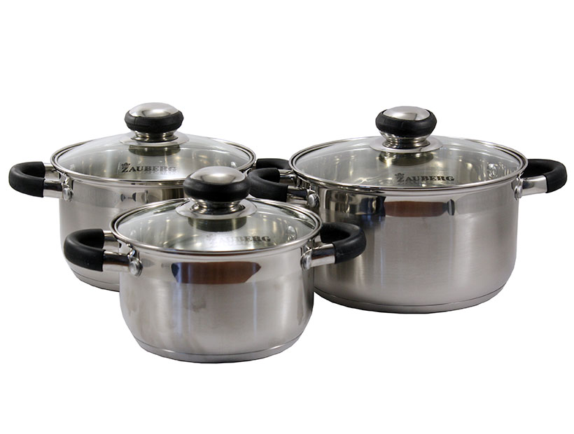 

Набор нержавеющих кастрюль Zauberg 3 пр. (ZB-234 Black)