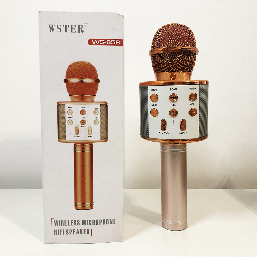 

Беспроводной микрофон для караоке WS-858 WSTER(ws62587-2-1). Цвет: розовое золото(15492)