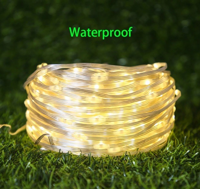 

Вулична світлодіодна гірлянда 50м LED стрічка новорічна водостійка 220В - Білий провод Жовта (2039)