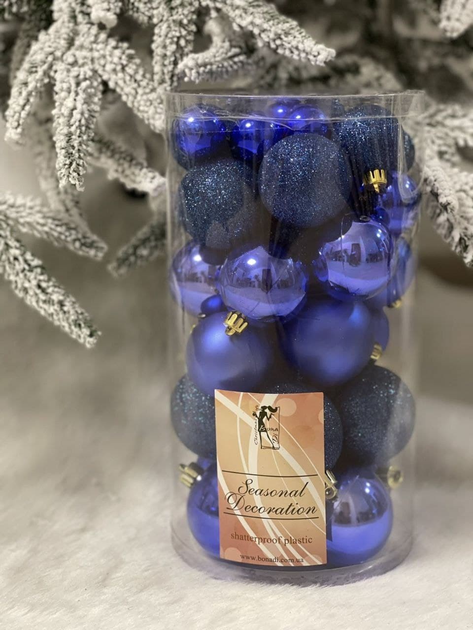 

Набор новогодних шариков 5 см 40 шт синий