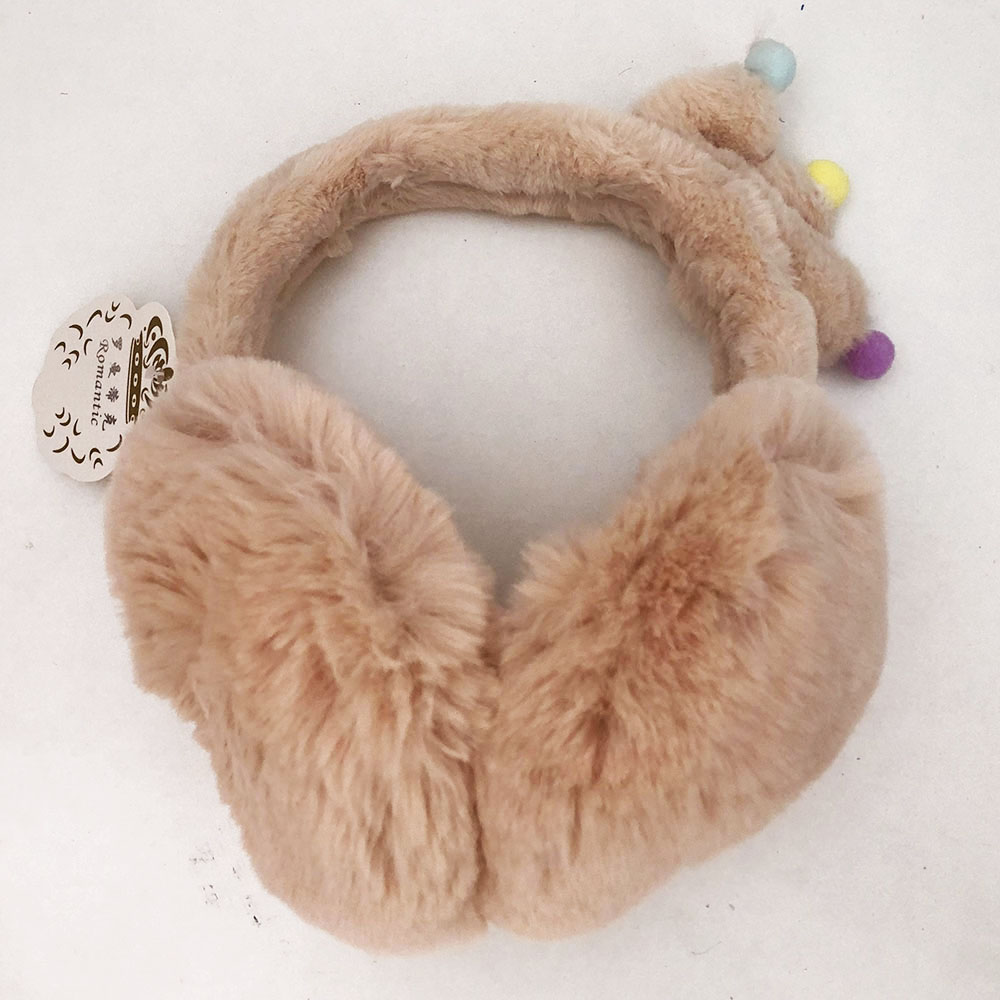 

Меховые теплые наушники с короной(ws19793-4). Цвет: бежевый