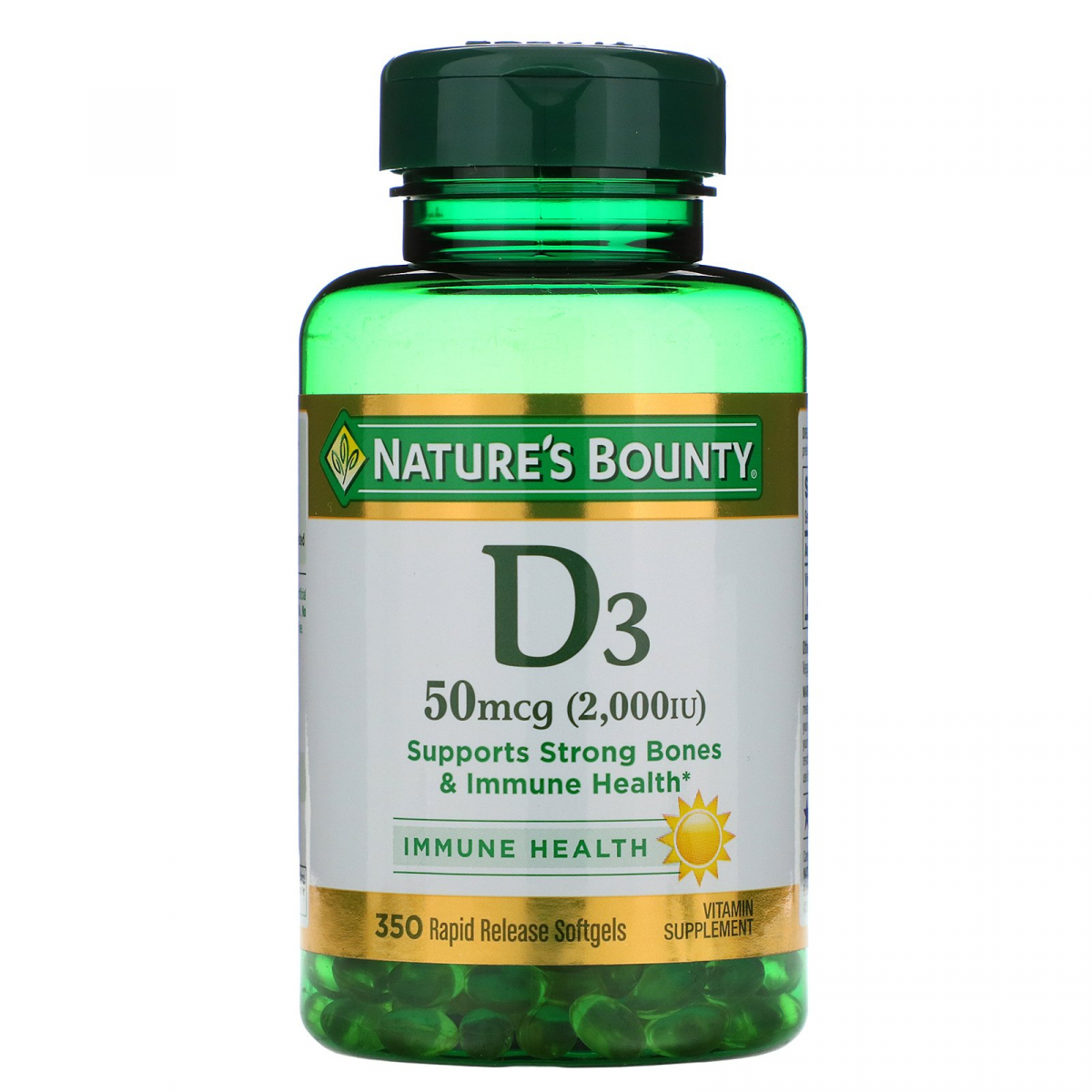 

Витамин Д3 Nature's Bounty (Vitamin D-3) 50 мкг 2000 МЕ 350 капсул