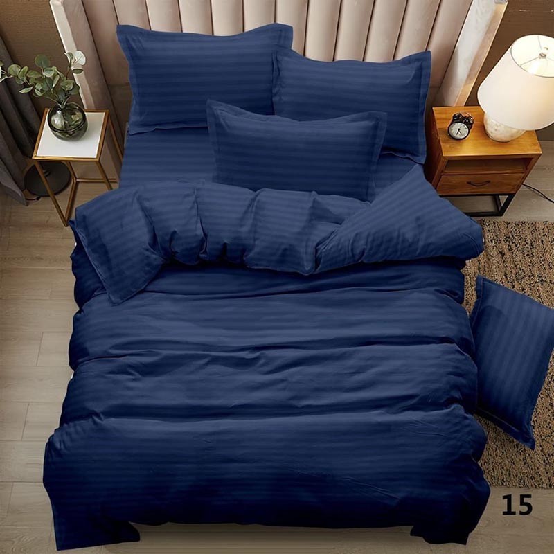

Постельное Белье из Страйп Сатина Синий 150х220х2 - Семейный SleepTime