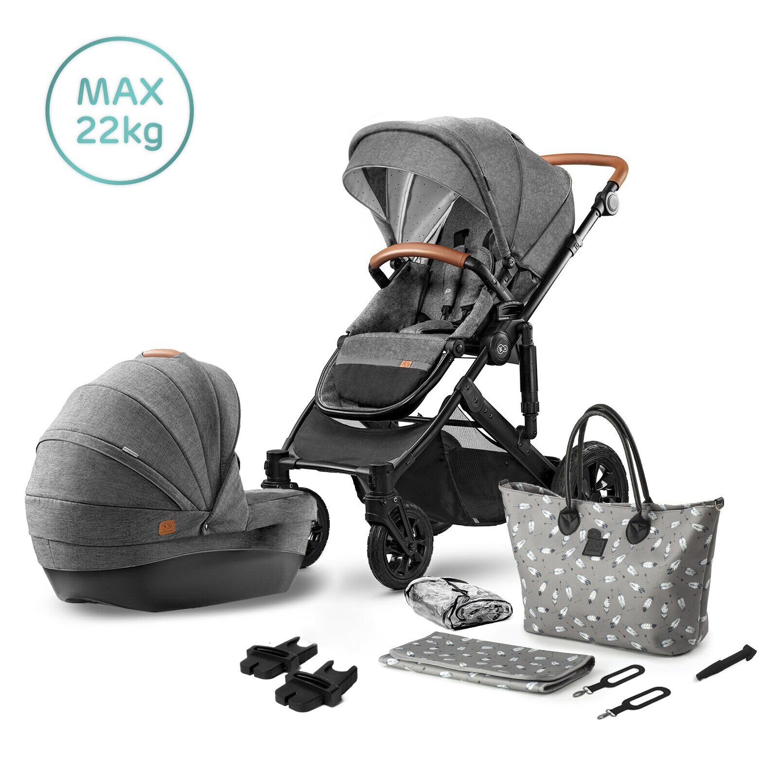 

Универсальная коляска 2 в 1 Kinderkraft Prime Gray + MommyBag (KKWPRIMGRMB200)