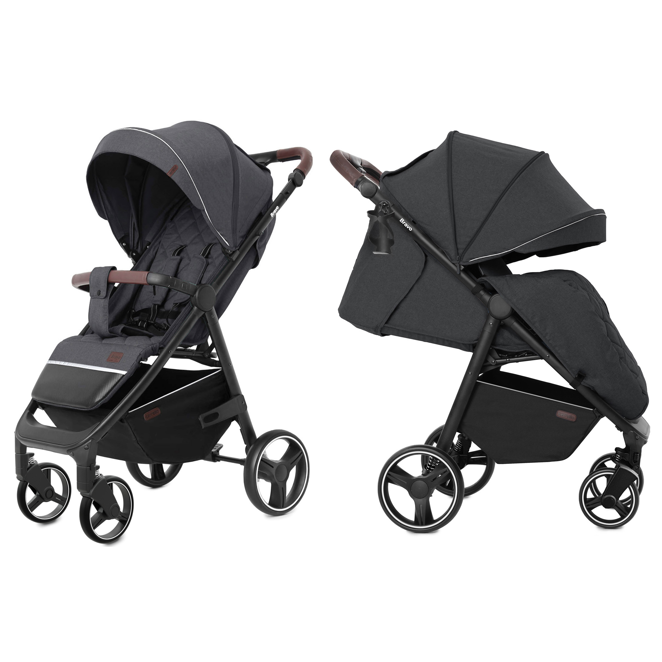 

Коляска прогулочная CARRELLO Bravo CRL-8512 Serious Grey, с дождевиком