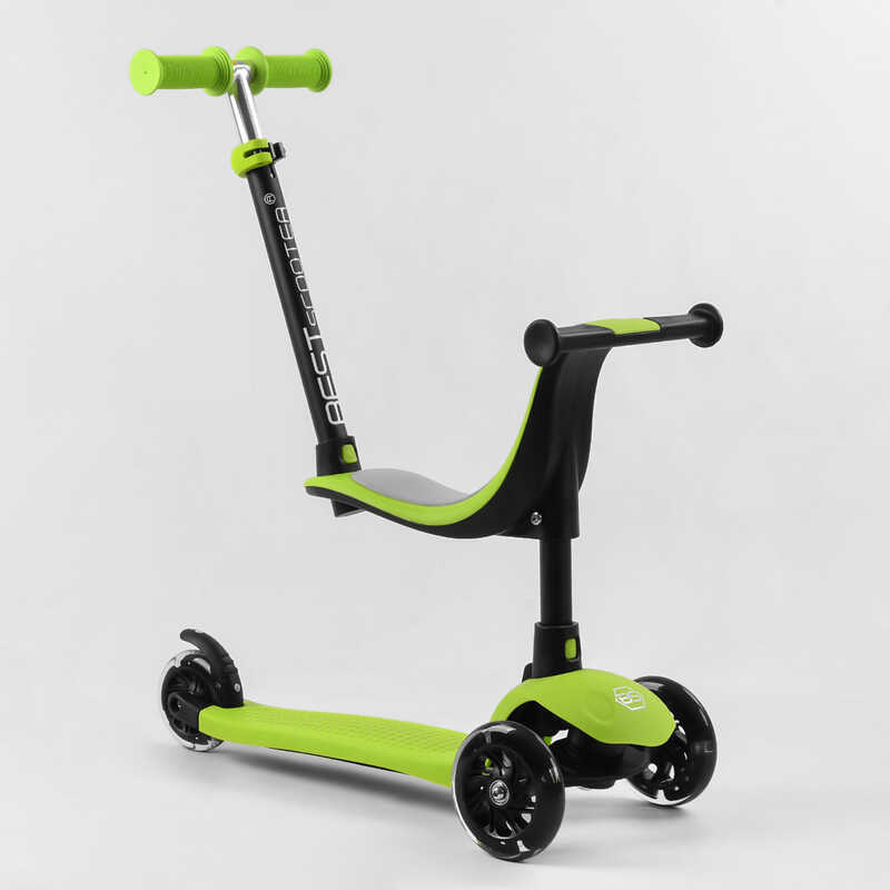 

Самокат трехколесный Best Scooter PL-315 (4) колеса PU со светом, сидение, родительская ручка, в коробке