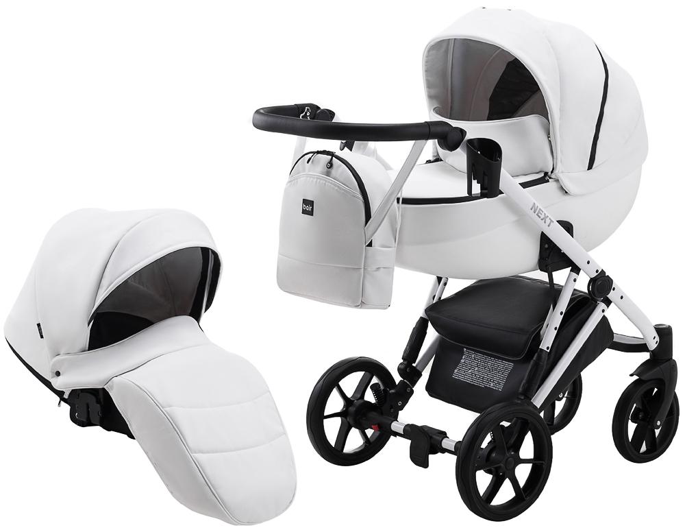 

Коляска 2 в 1 Bair Next White кожа 100% 65 белый