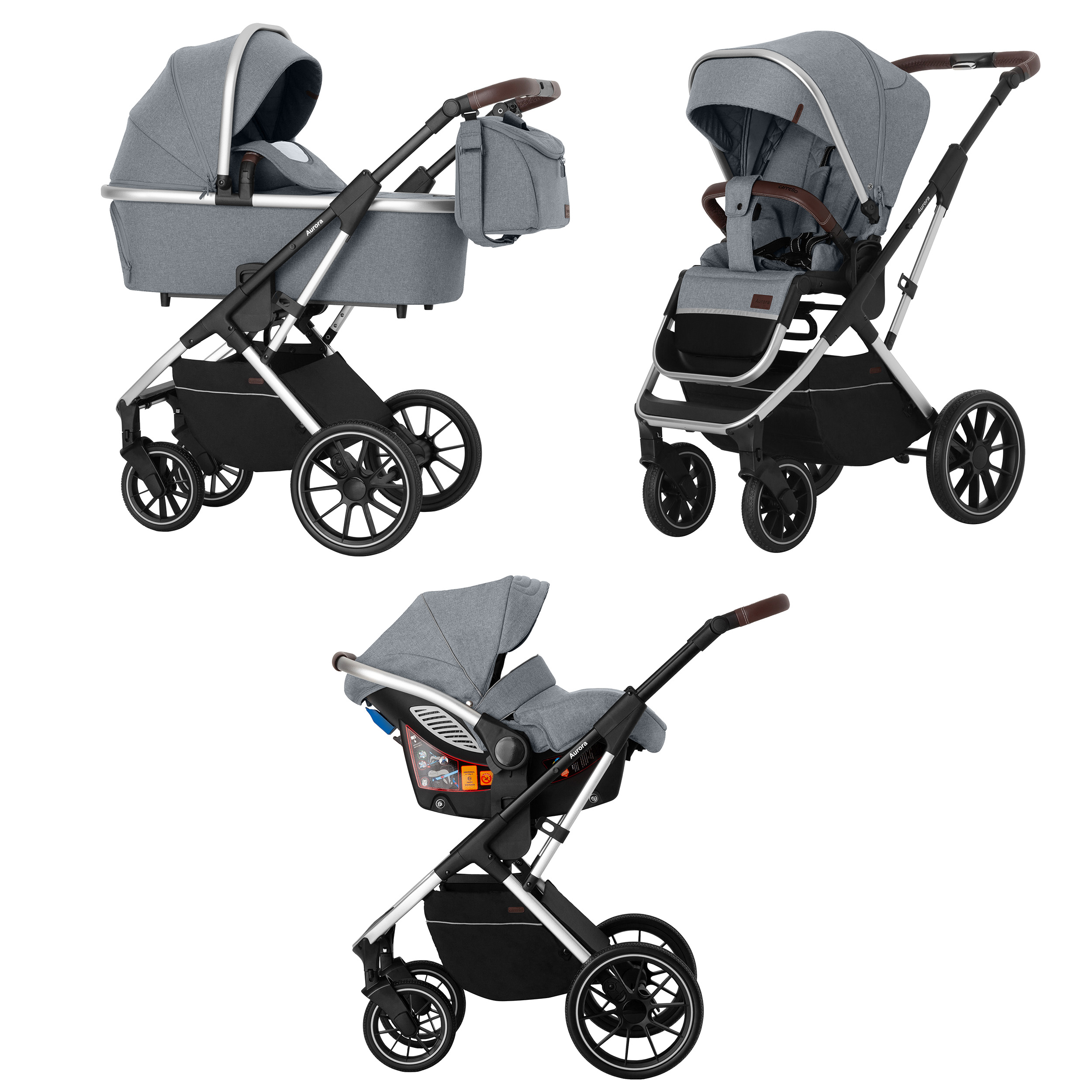 

Коляска універсальна CARRELLO Aurora CRL-6502 /2 (3in1) Silver Grey /1/