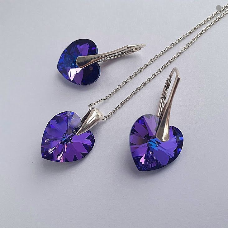 

Набор серебряный с сердечками Swarovski (цена без цепочки)