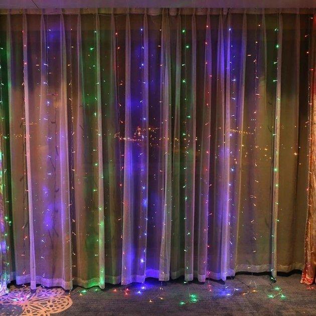 

Гирлянда наружная штора 360LED 3х2м 220В + блок питания + 8 режимов + хвостовая заглушка RD-200 Цвет ламп-Микс